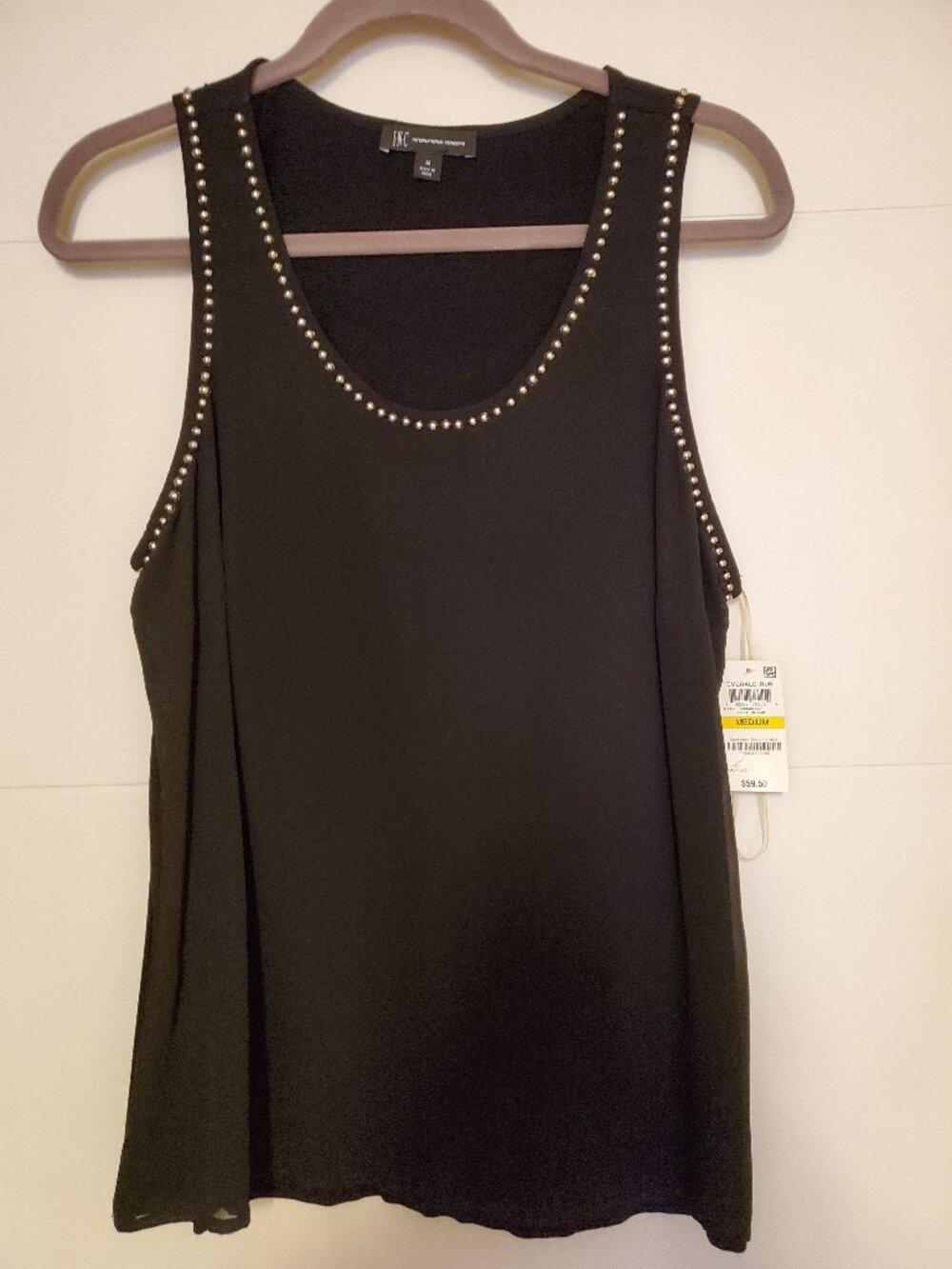 INC Sleeveless studded  top